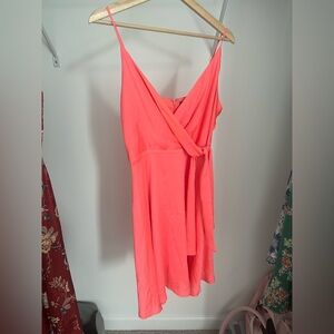 Express Coral Wrap Dress